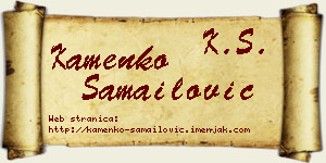 Kamenko Samailović vizit kartica